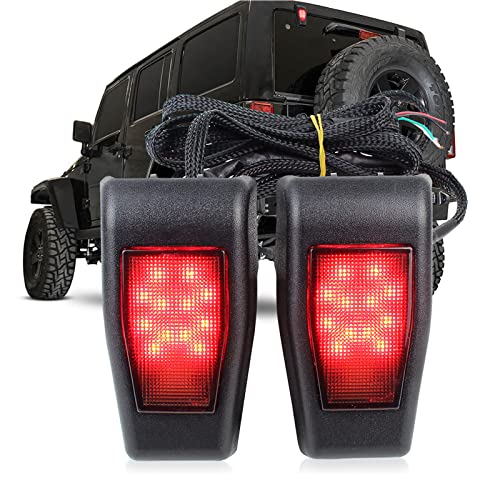 Atubeix LED 3rd Brake Lights Tailgate Rear Lamp for Jeep Wrangler JK JKU 07-17 2 pcs (Red) - Image 1