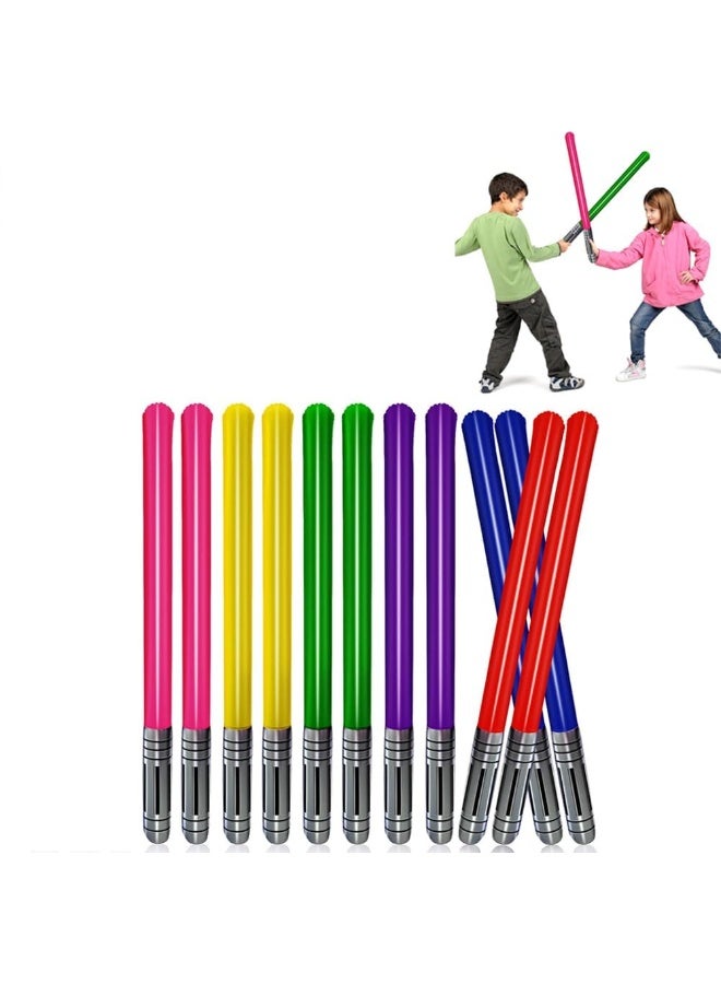 fantasize 12pcs Inflatable Light Saber Sword Toys Set for Star Wars Themed Party, Cosplay Favors - Image 1