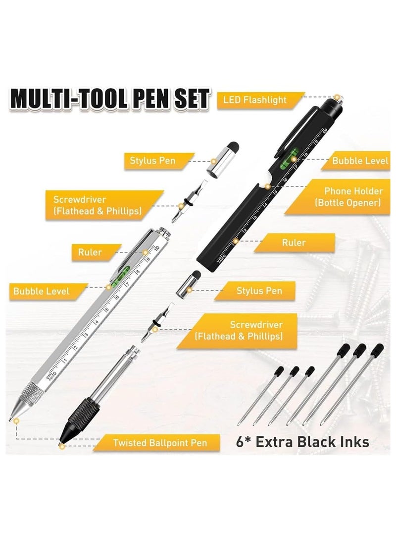general 9 in 1 Multi-tool pen, pocket multi-tool with light, stylus, ruler, screwdriver bubble leveller, - Image 2