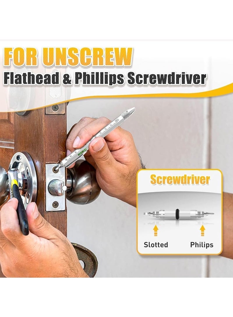 general 9 in 1 Multi-tool pen, pocket multi-tool with light, stylus, ruler, screwdriver bubble leveller, - Image 4