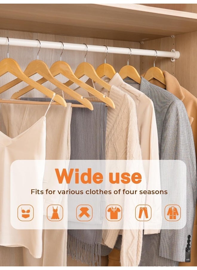 HOUSE DAY Roll over image to zoom in HOUSE DAY Wooden Hangers 20 Pack Natural Wood Clothes Hangers Smooth Finish Wooden Coat Hangers for Closet, Heavy Duty Hangers Solid Wood Hangers Suit Hangers for Clothes, Jacket, Shirt, Pants, Dress  - Image 5