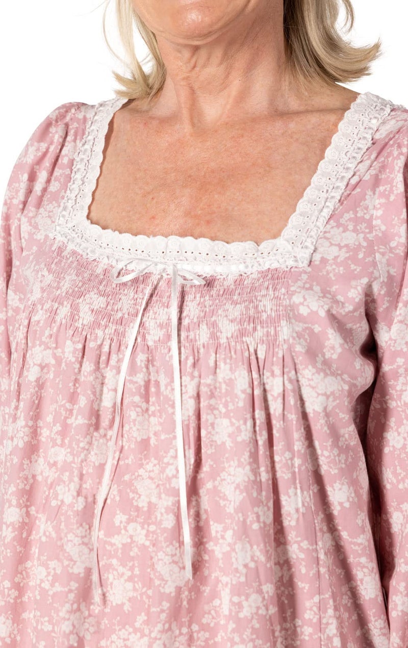 The 1 for U Night Gown For Ladies - Night Gowns For Adult Women, Pink Floral LG - Image 3