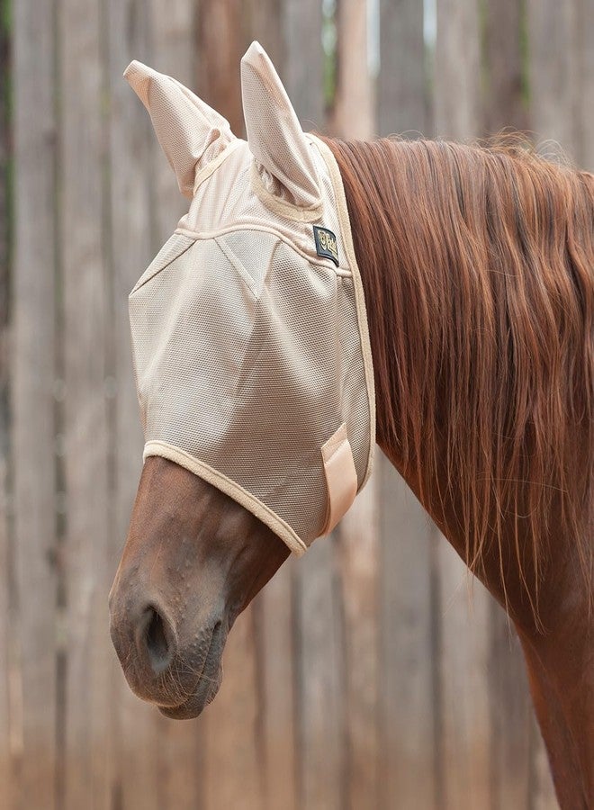 Cashel Economy Horse Fly Mask with Ears, Gold, Horse - Image 3