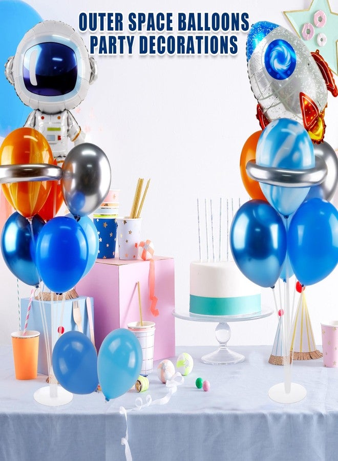 Ufurty Astronaut Balloons Table Centerpiece, 2 Sets Outer Space Themed Balloon Stands Party Table Decorations for Kids Birthday Baby Shower - 2 Pcs Astronaut & Rocket Foil Balloons and 18 Pcs Latex Balloons - Image 4