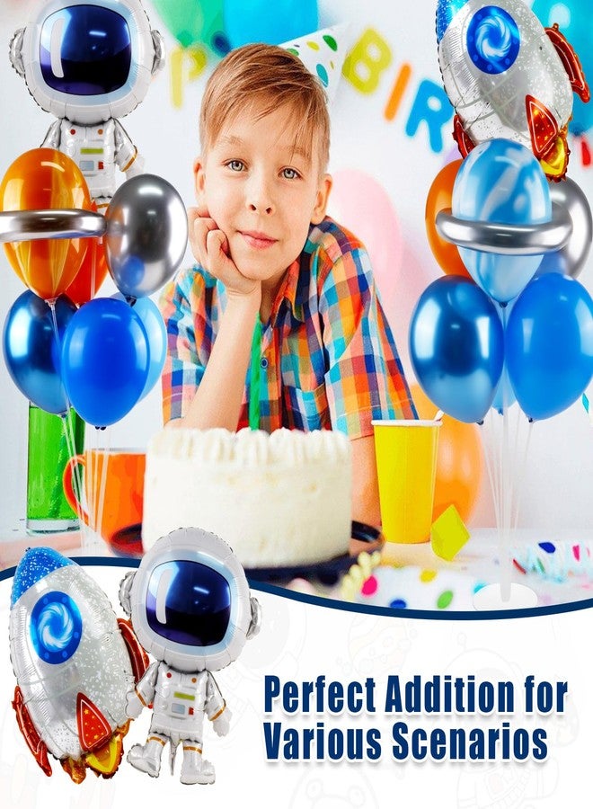 Ufurty Astronaut Balloons Table Centerpiece, 2 Sets Outer Space Themed Balloon Stands Party Table Decorations for Kids Birthday Baby Shower - 2 Pcs Astronaut & Rocket Foil Balloons and 18 Pcs Latex Balloons - Image 5
