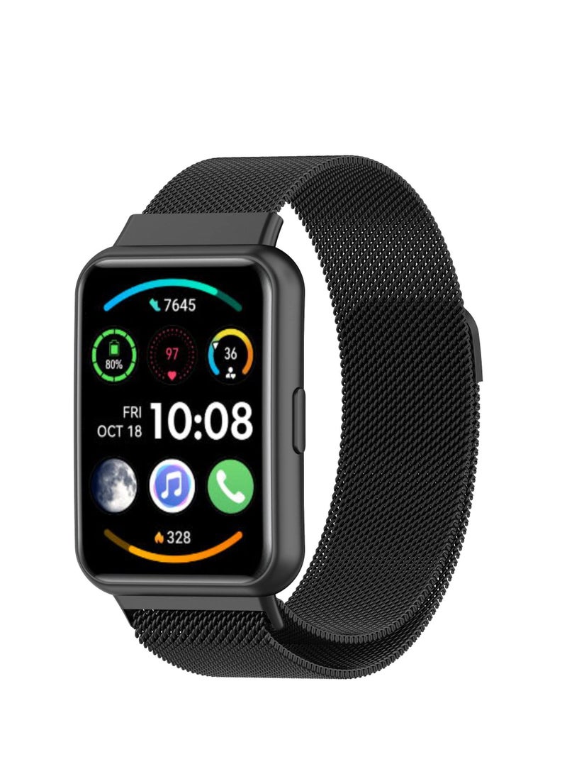 Bracelet Compatible with Huawei Watch Fit 2 Active/Classic/Elegant Mesh Woven Stainless Steel Bracelet Metal Watch Strap Business Replacement Strap for Huawei Watch Fit 2 - Image 1