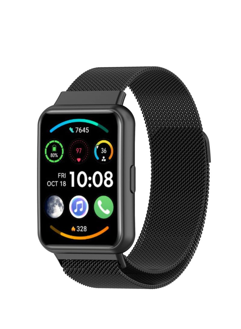 Bracelet Compatible with Huawei Watch Fit 2 Active/Classic/Elegant Mesh Woven Stainless Steel Bracelet Metal Watch Strap Business Replacement Strap for Huawei Watch Fit 2 - Image 2