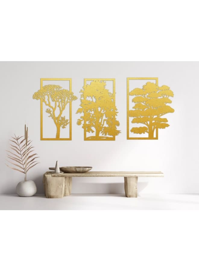 هوم جاليري لوحة فنية جدارية خشبية مقطوعة بالليزر ثلاثية الأشجار - Image 4