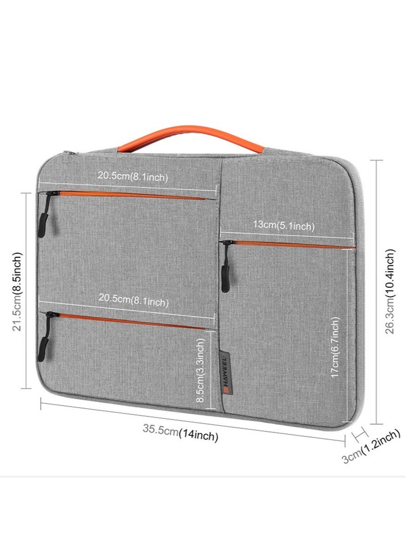 HAWEEL 14-Inch Sleeve Case Zipper Laptop Handbag(Grey)  - Image 4