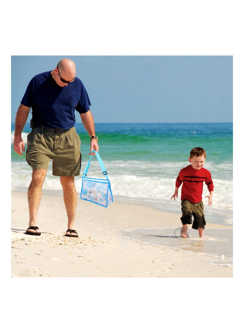 واي آند دي Beach Toy Mesh Bag Shell Collecting Bags with Adjustable Straps, Starfish Whale Dinosaur Crocodile Seashell for Holding Shells Swimming Accessories Boys and Girls (Only Bags) - Image 5
