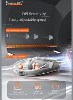 FMOUSE FMOUSE Bluetooth Wireless Mouse,Tri-Mode 2.4G/USB-C/Bluetooth Mouse Up to 2400 DPI,Chroma RGB Backlit,Transparent Mechanical Gaming Mouse,Must-Have Cool USB Computer Mouse for Gaming and Esports  - Image 5