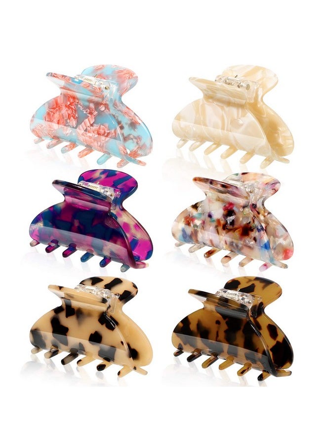 WILLBOND 6 Pieces Medium Hair Claw Clips For Thin Hair 2.6 Inch Tortoise Shell Hair Clip Banana Clips Jaw Clips French Style Barrettes Hair Clip Accessories For Women Girls(Classic Patterns)  - Image 1