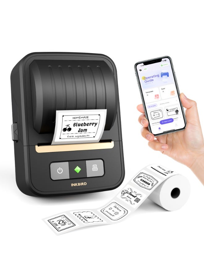 INKBIRD Bluetooth Label Maker N20 for Home Organization, Kitchen Pantry Label Printer for Jars, Food Storage Labeling Machine, Wireless Thermal Printing Name Tag Sticker Maker with Various Templates