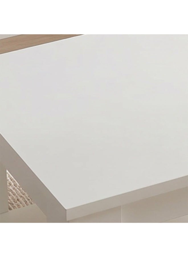 DANUBE HOME Heather Coffee Table 2-Tier Multifunctional Center Table Rectangular Modern Furniture For Living Room White 120x45x60 cm - Image 3