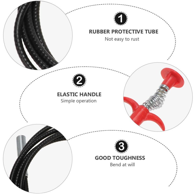 Orlenic Flexible Drain Cleaning Grabber Tool – Extendable Claw Pickup with Long Spring for Sink, Toilet, Bathtub, Pipe & Gutter Clogs – Heavy Duty Steel, Comfortable Handle, 200cm Reach, Black - Image 4