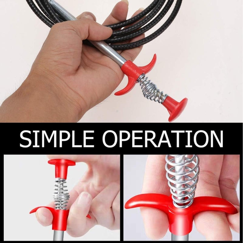 Orlenic Flexible Drain Cleaning Grabber Tool – Extendable Claw Pickup with Long Spring for Sink, Toilet, Bathtub, Pipe & Gutter Clogs – Heavy Duty Steel, Comfortable Handle, 200cm Reach, Black - Image 5