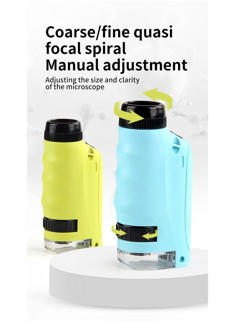 Generic - New Mini Microscope Primary And Secondary School Science Experiment Teaching Aids Set Children'S Educational Portable Microscope (Blue Single-Handheld Microscope + Small Mobile Phone Clip) - Image 1