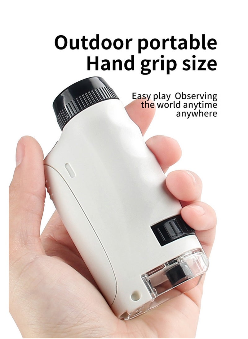 Generic - New Mini Microscope Primary And Secondary School Science Experiment Teaching Aids Set Children'S Educational Portable Microscope (Blue Single-Handheld Microscope + Small Mobile Phone Clip) - Image 1