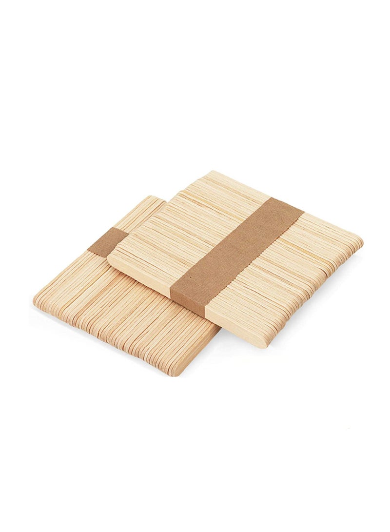 MARKQ Wooden Craft Sticks 6 inches Popsicle Sticks for Ice Cream, Lollipop, Waxing, Resin Stirring, Kids Art Supplies (50 Pieces) - Image 1