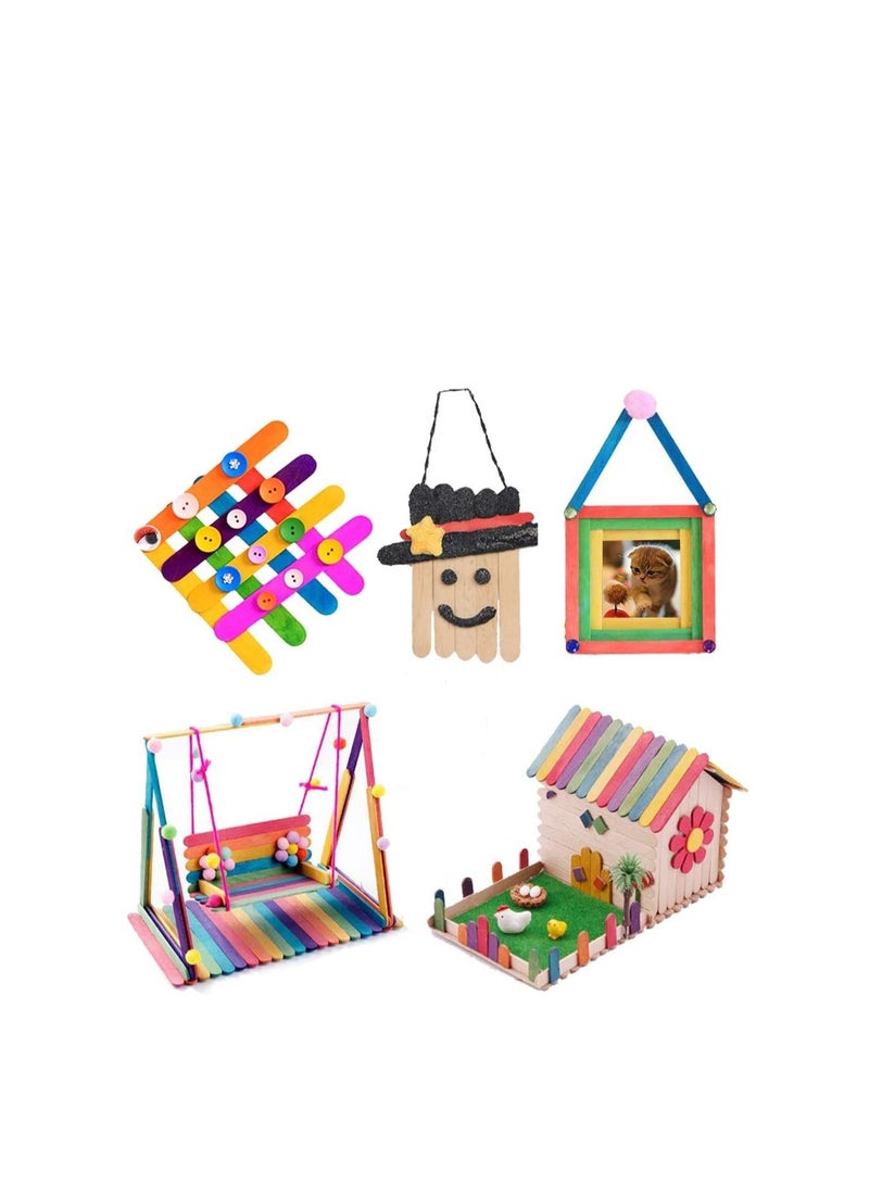 MARKQ Wooden Craft Sticks 6 inches Popsicle Sticks for Ice Cream, Lollipop, Waxing, Resin Stirring, Kids Art Supplies (50 Pieces) - Image 3