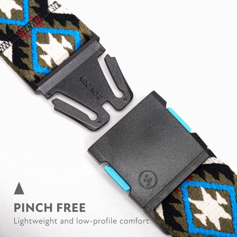 Arcade Belts A2 Twilight Unisex Adventure Belt: Heavy Duty Stretch, Metal Free Buckle, Oat/Turquoise - Image 2