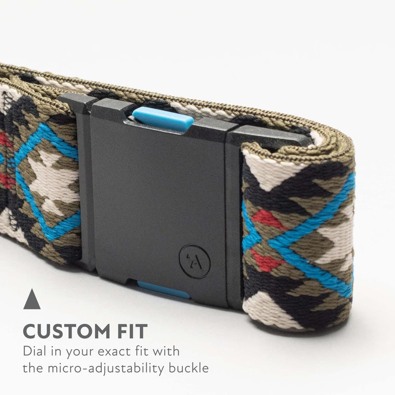 Arcade Belts A2 Twilight Unisex Adventure Belt: Heavy Duty Stretch, Metal Free Buckle, Oat/Turquoise - Image 3