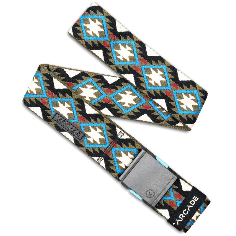 Arcade Belts A2 Twilight Unisex Adventure Belt: Heavy Duty Stretch, Metal Free Buckle, Oat/Turquoise - Image 1
