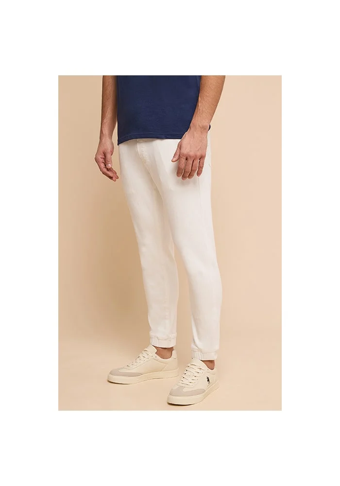 R&b  Solid Jogger Jeans with Drawstring Waist for Men | Best Price UAE