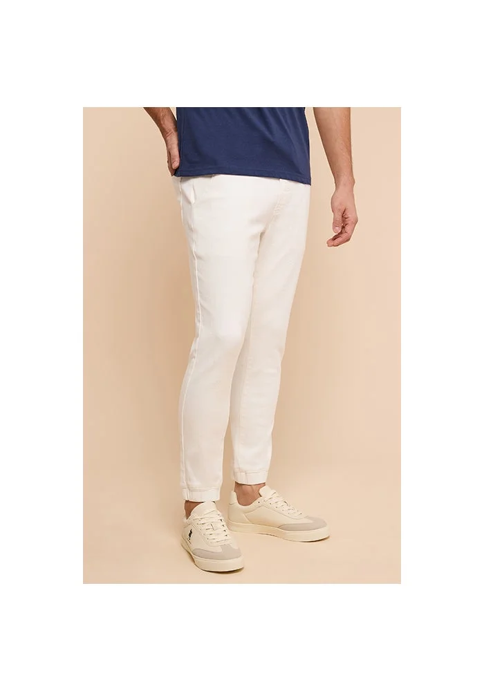 R&b  Solid Jogger Jeans with Drawstring Waist for Men | Best Price UAE