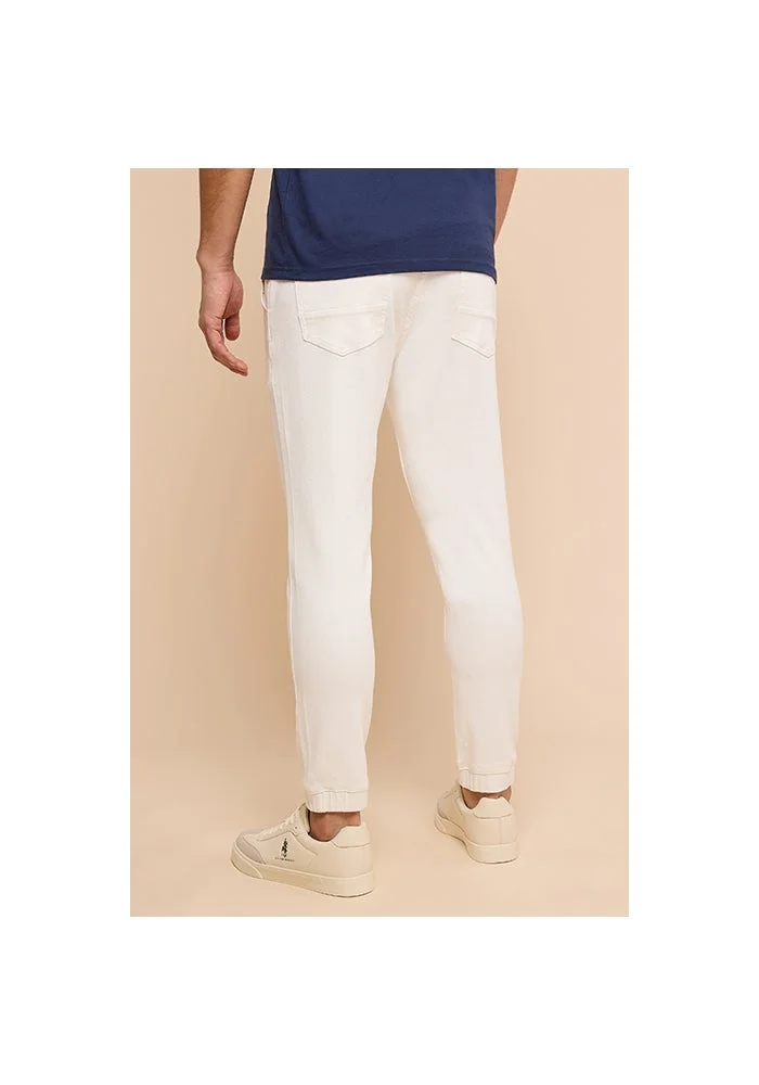R&b  Solid Jogger Jeans with Drawstring Waist for Men | Best Price UAE