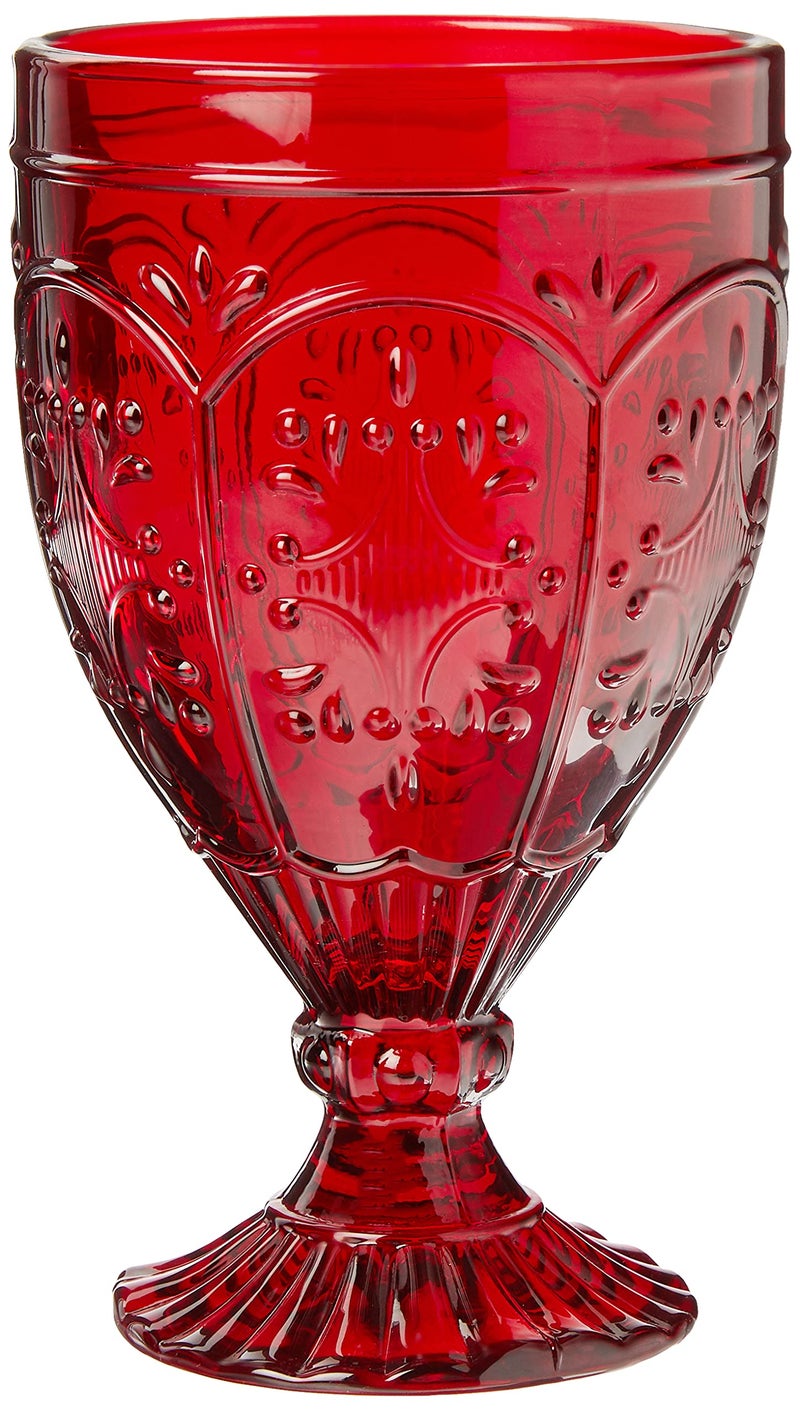 Fitz & Floyd Fitz and Floyd Trestle Glassware Ornate Goblets, 4 Count (Pack of 1), Red - Image 4