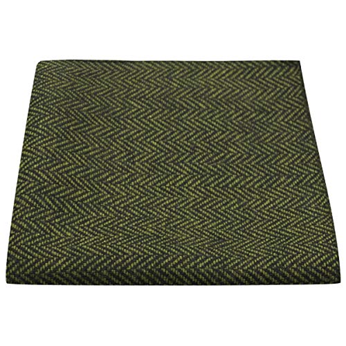 King & Priory Pickle Green & Black Herringbone Pocket Square, Handkerchief - Image 4