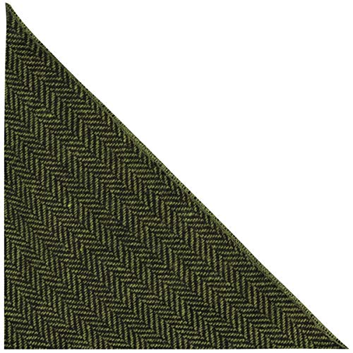 King & Priory Pickle Green & Black Herringbone Pocket Square, Handkerchief - Image 2
