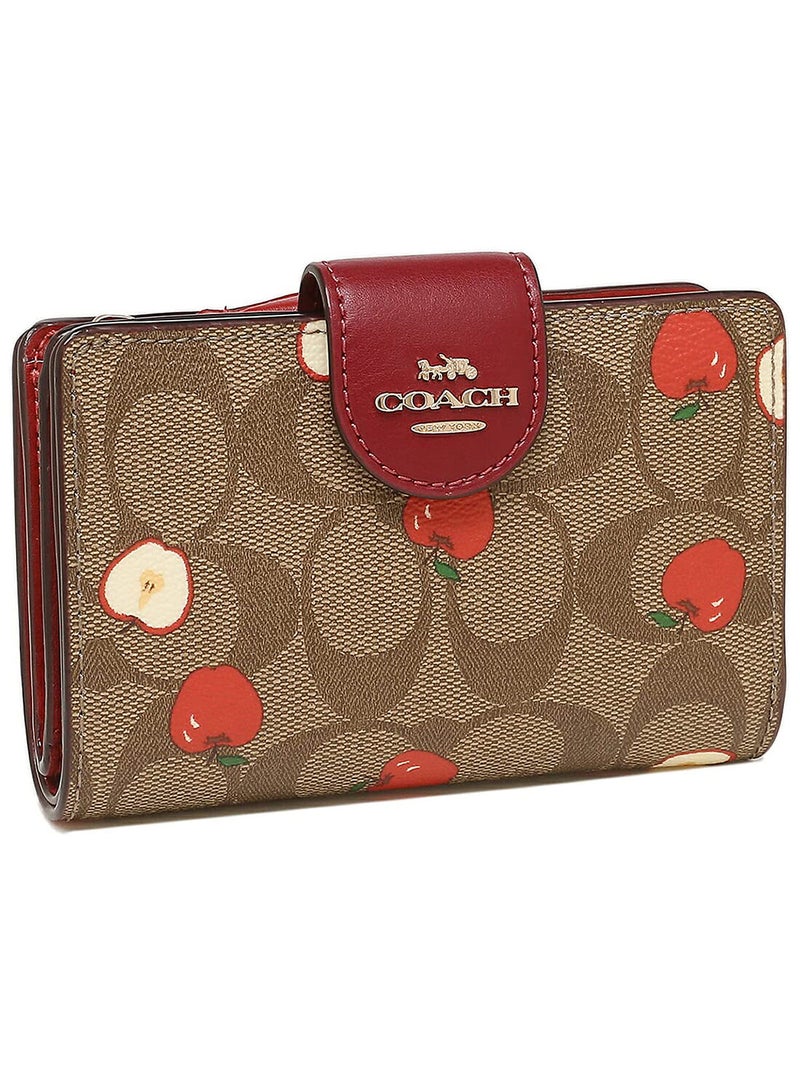 coachoutlet COACH Women’s Signature Canvas Apple Print Wallet C4117 - Image 2