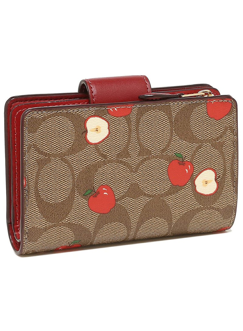 coachoutlet COACH Women’s Signature Canvas Apple Print Wallet C4117 - Image 3