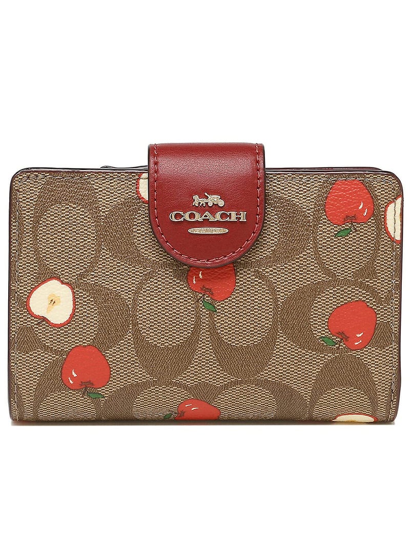coachoutlet COACH Women’s Signature Canvas Apple Print Wallet C4117 - Image 1