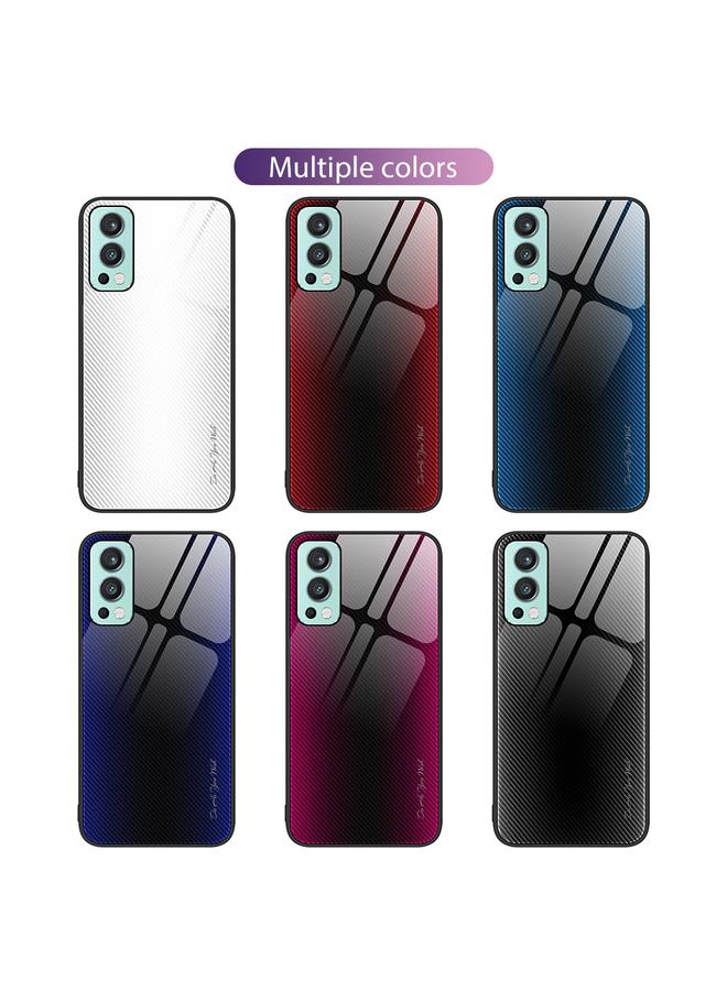 S-TOP Case For OnePlus Nord 2 5G Texture Gradient Glass TPU Phone Case - Image 2
