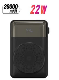 PB11 FlexCharge 20K Power Bank 22W with Built-In Cable, Power Indicator, Quick Wireless Charging, Multi-Port and Stand Functionality