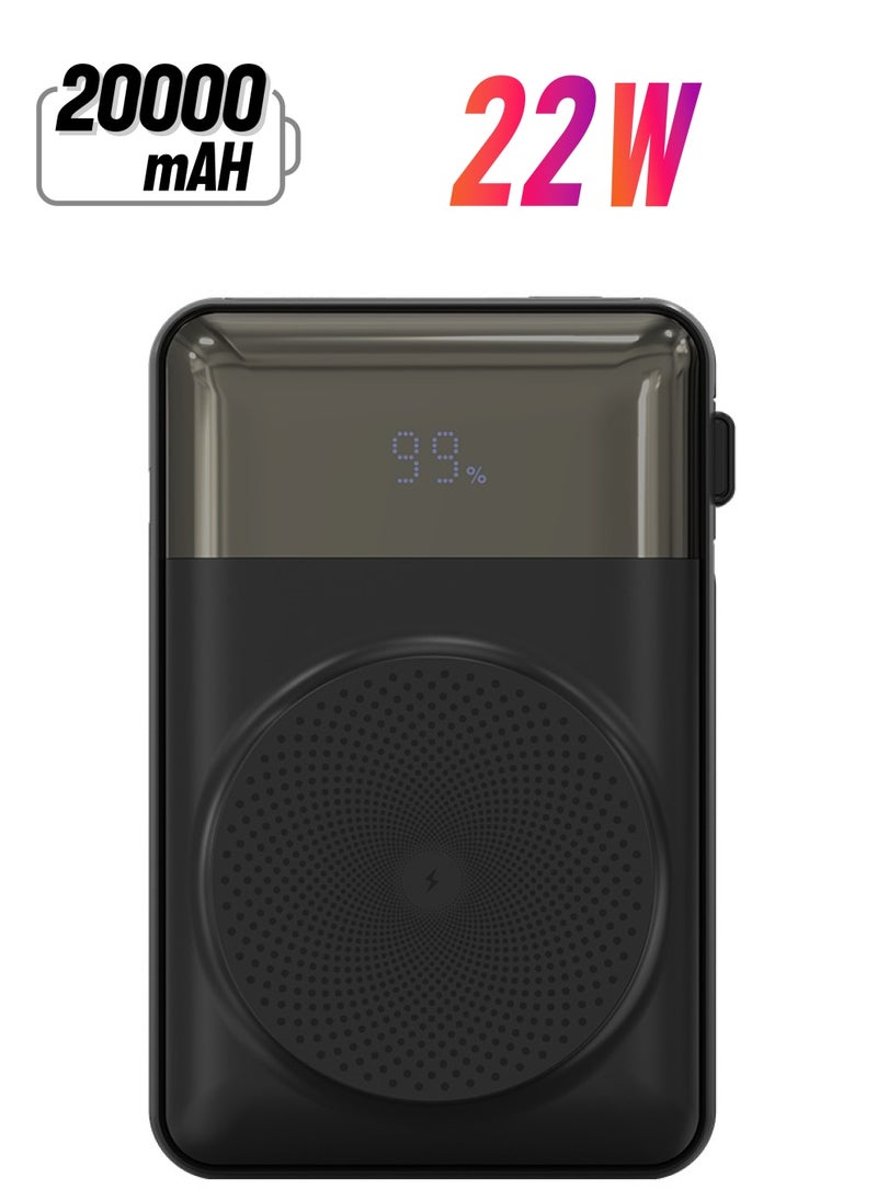 Goaltage - PB11 FlexCharge 20K Power Bank 22W with Built-In Cable, Power Indicator, Quick Wireless Charging, Multi-Port and Stand Functionality - Image 1