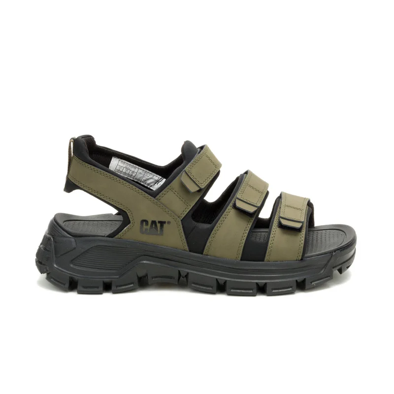 كاتربلر CAT Criterion Men’s Soft Sandal – Lightweight EVA Comfort, Stretch Fabric Lining, Durable Rubber Outsole – Dark Olive