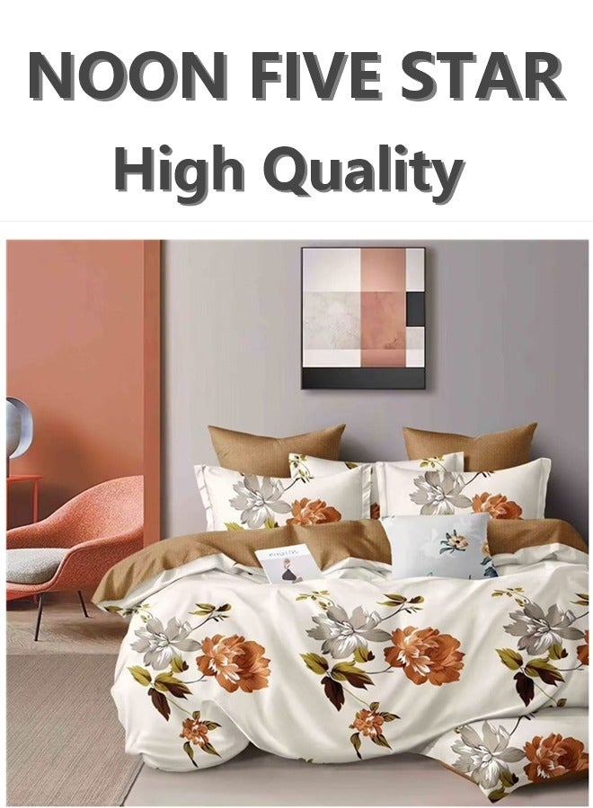 Oeko-Tex Certified King 220x240cm 6PCS Duvet Cover 4Pillow Cover 1 Hypoallergenic Fitted Sheet
