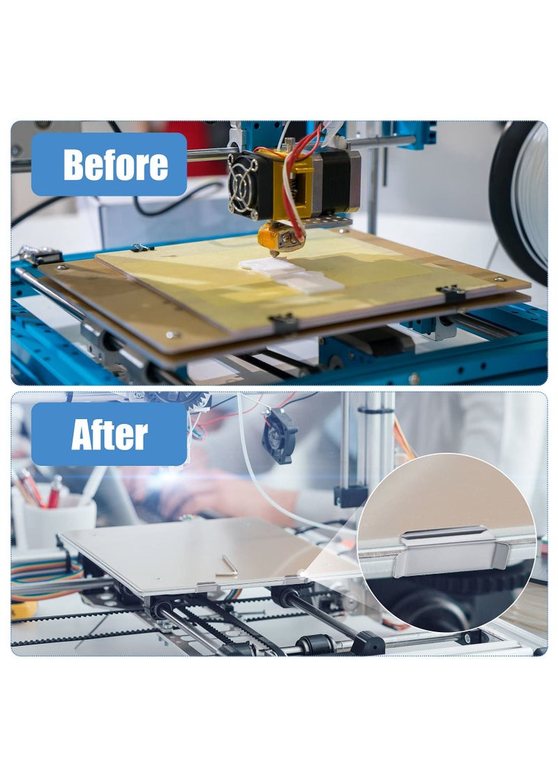 Y&D 16 Pieces Bed Clips Clamp Compatible with Ender 3 Pro, V2, 3S, 5 CR-20 PRO, CR-10S Pro and Other Creality 3D Printer, Stainless Steel Silver( Only Clips) - Image 3