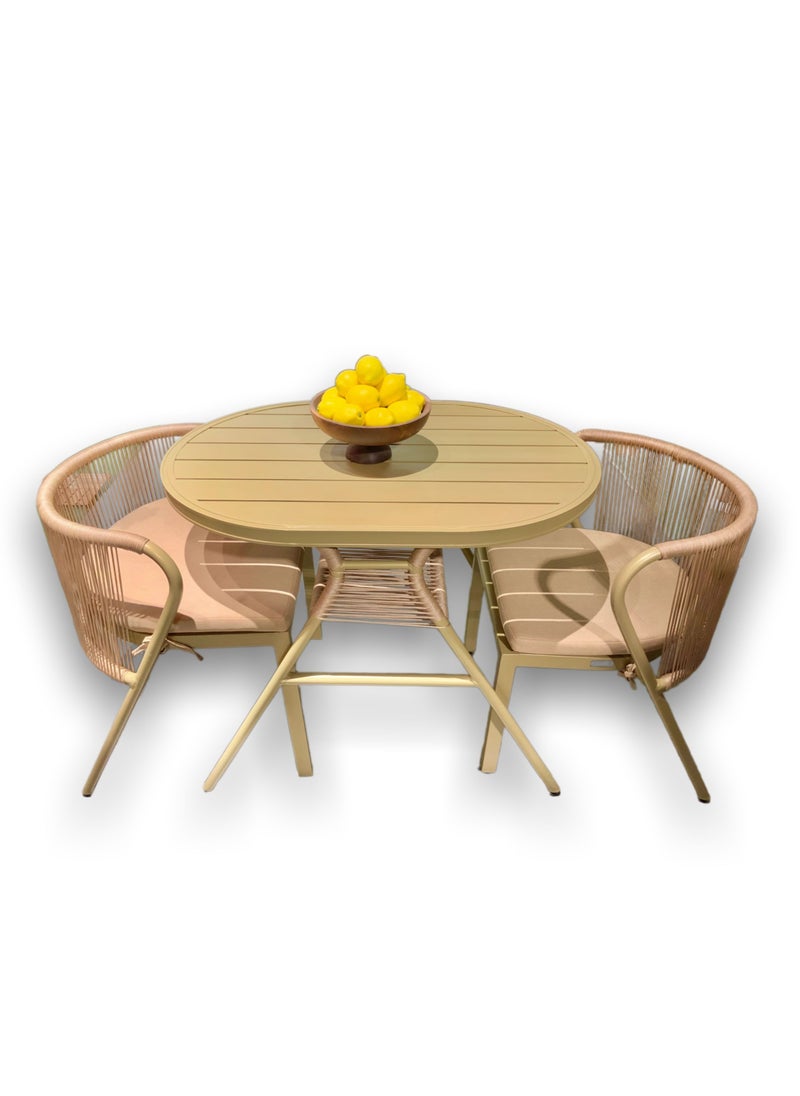 Schondor Furniture Dining Set | 2 Seater | Made in Aluminum Cast | Perfect For Any Outdoor/Indoor Space | Balcony | Patio | Garden  - Image 1