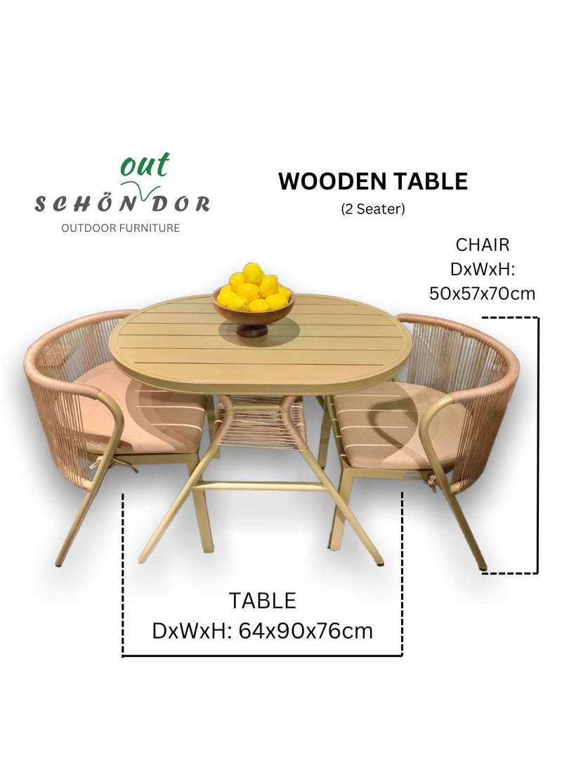 Schondor Furniture Dining Set | 2 Seater | Made in Aluminum Cast | Perfect For Any Outdoor/Indoor Space | Balcony | Patio | Garden  - Image 2