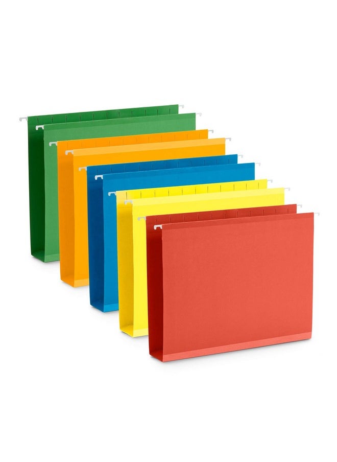 Blue Summit Supplies Blue Summit Supplies Extra Capacity Hanging File Folders Letter Size, 25 Reinforced Folders, Heavy Duty 2 Inch Expansion, Designed for Bulky Files, Filing Cabinets, Medical Charts, Assorted Colors  - Image 1