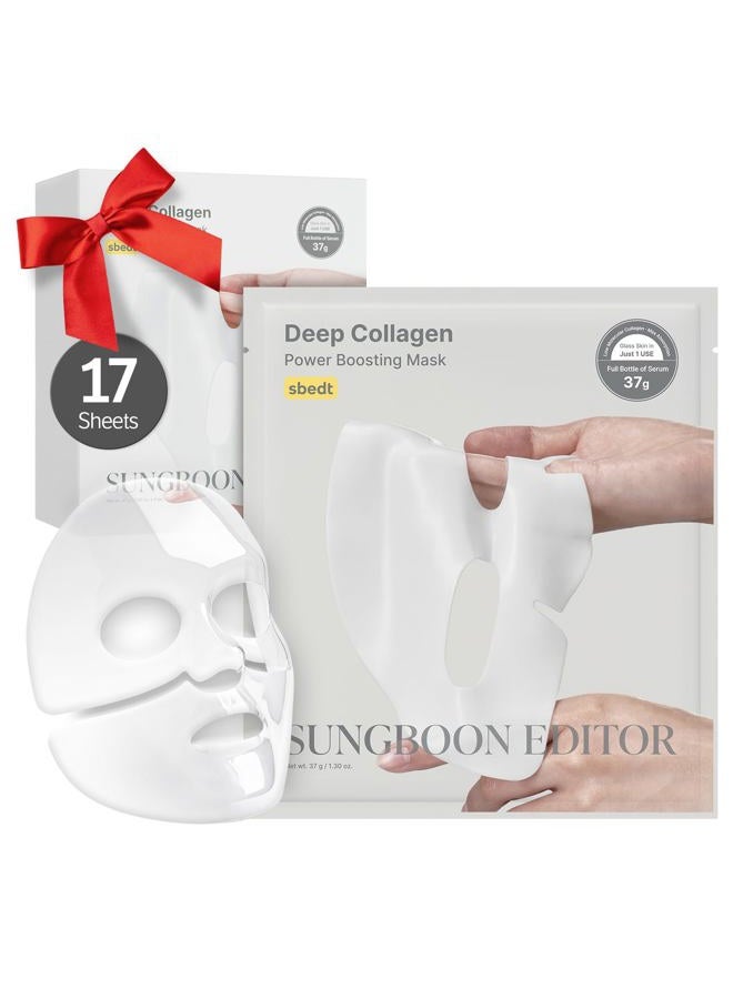 SUNGBOON EDITOR Deep Collagen Overnight Mask 37gx17ea | The real collagen 2,160,000ppb | Facial Hydrogel Masks with low molecular weight collagen for elasticity, firming, and moisturizing - Image 1