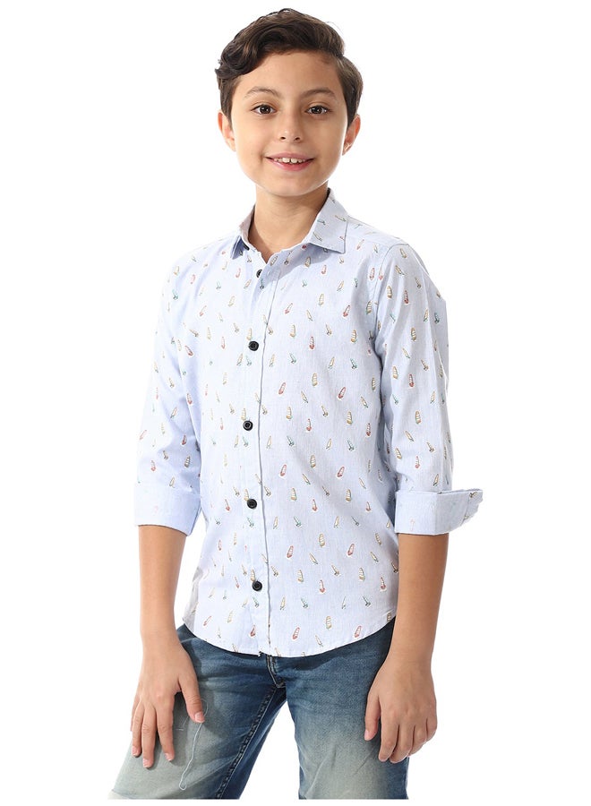 Andora Boys Sky Blue Long Sleeves Shirt_Sky blue - Image 3