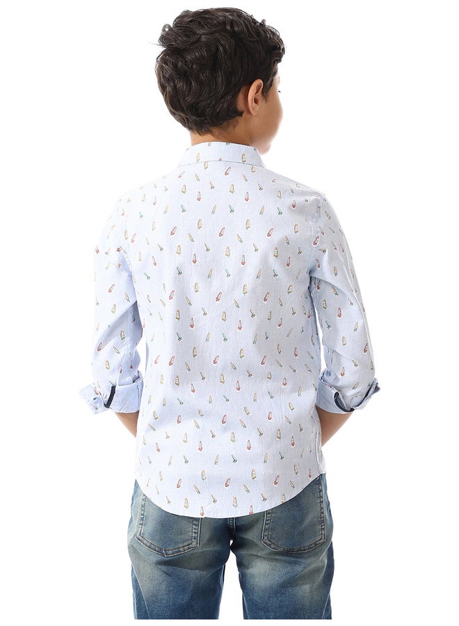 Andora Boys Sky Blue Long Sleeves Shirt_Sky blue - Image 5