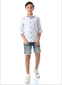 Andora Boys Sky Blue Long Sleeves Shirt_Sky blue  - Image 1