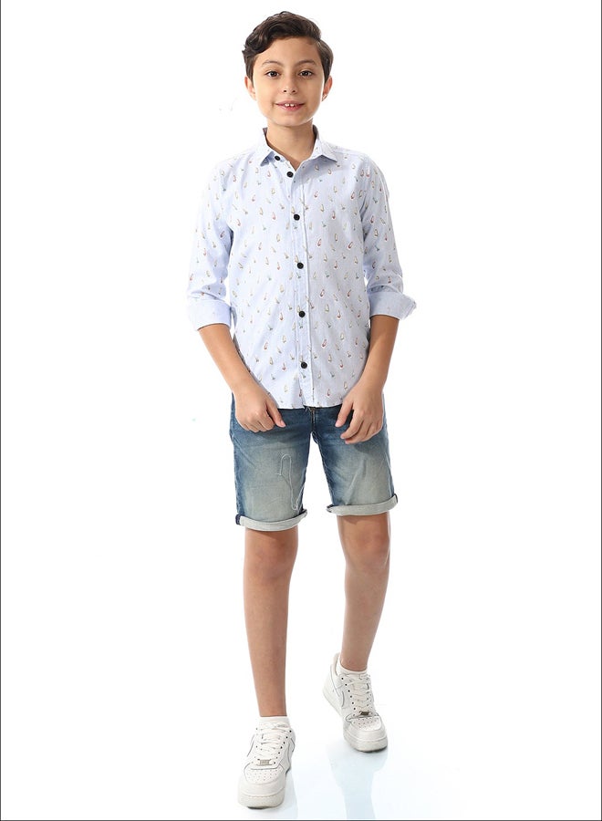 Andora Boys Sky Blue Long Sleeves Shirt_Sky blue - Image 1